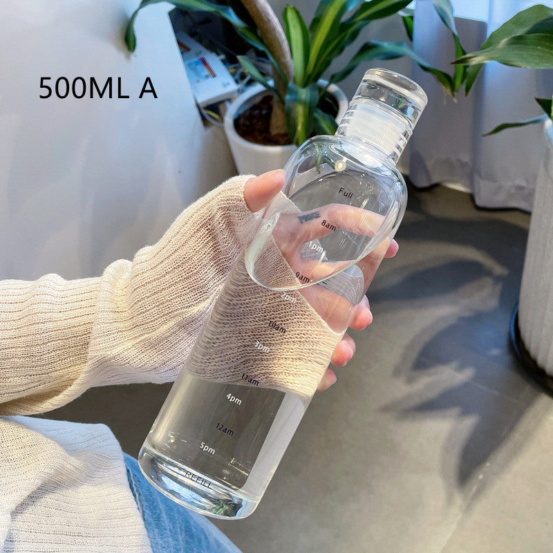 Trinkflasche mit Zeit Markierung 500 ML oder 750 ML